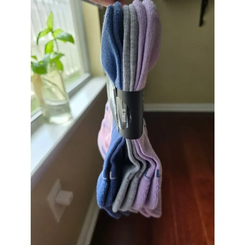 Adidas Girls' 6-Pack Athletic Cushioned Quarter Socks Multicolor Large (5Y-7Y)